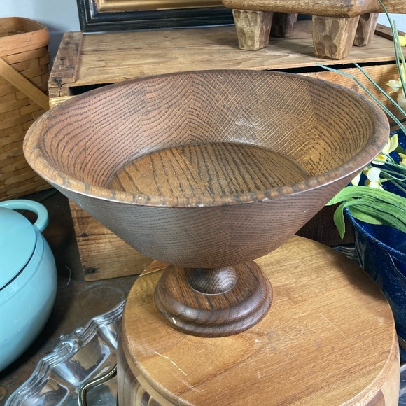 Granny Chic Wood Bowl Pedestal, Lebanon, MO.  Coastal Grandma, Cottage - Picture 2 of 7
